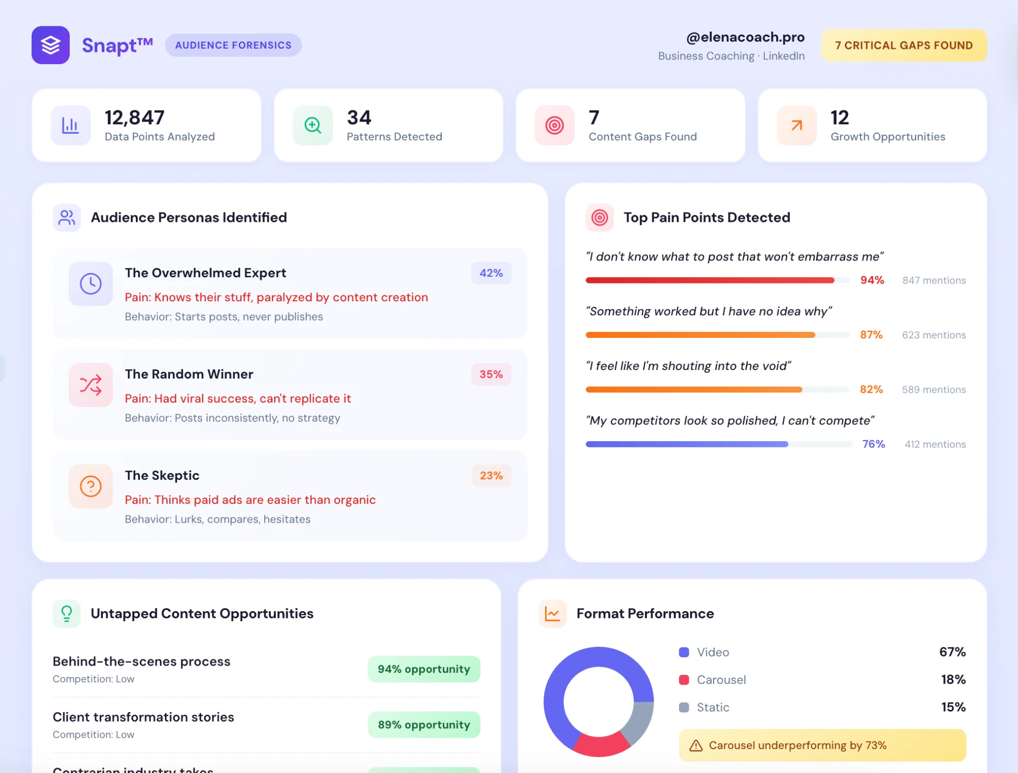 Snapt™ Analytics Dashboard